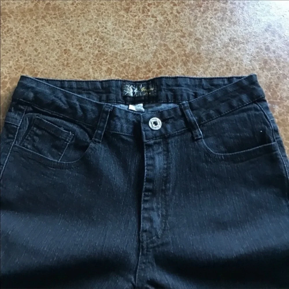 Govanni 13/14 skinny dark wash embellished star rhinestone pocket mid rise jeans